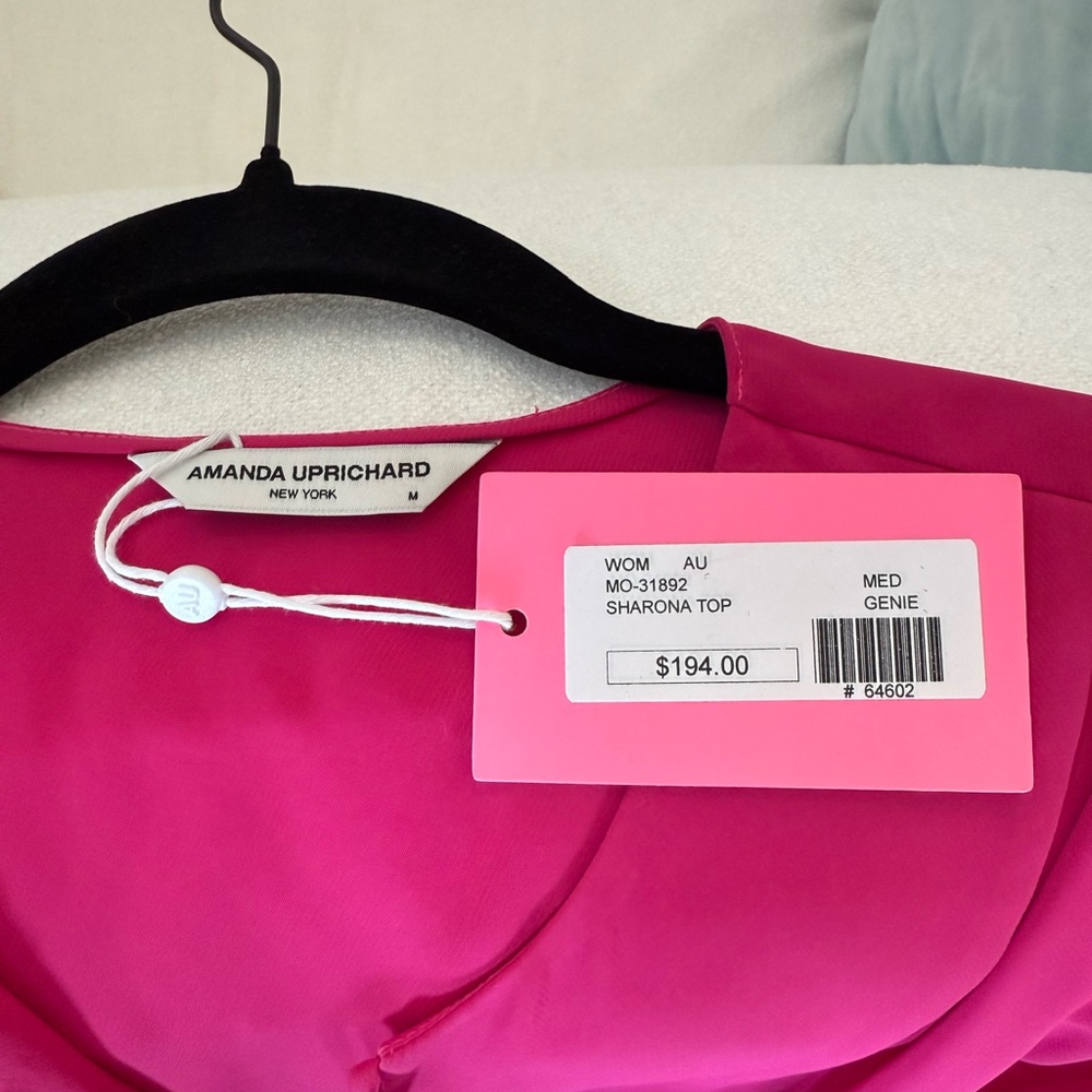 Amanda Uprichard Fuchsia Sharona Blouse